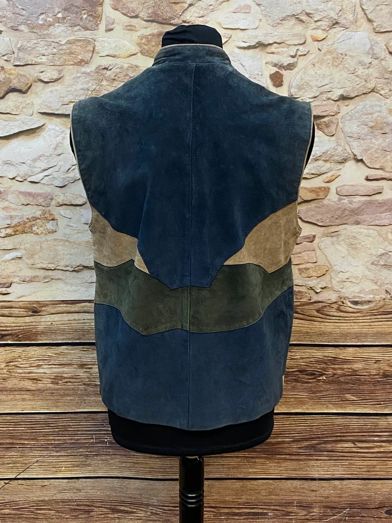 Vintage Leder Trachtenweste Herren Gr. 48
