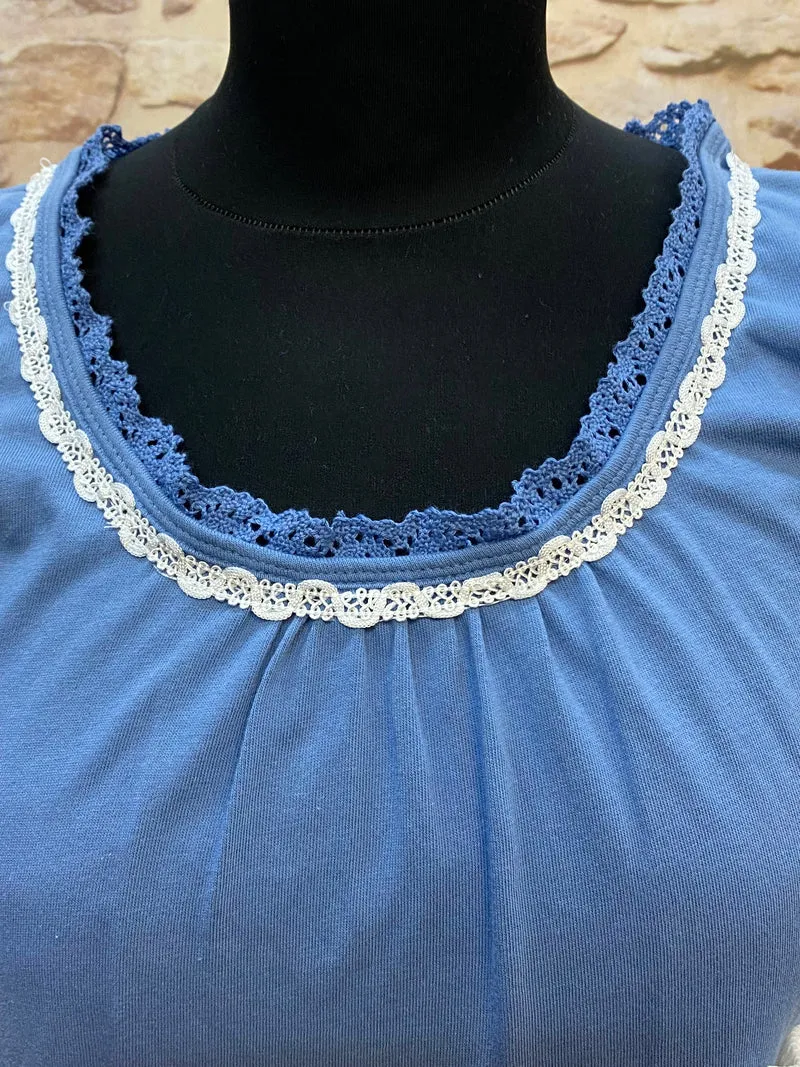 20er Jahre Tageskleid Damen Vintage Blau Gr. 38