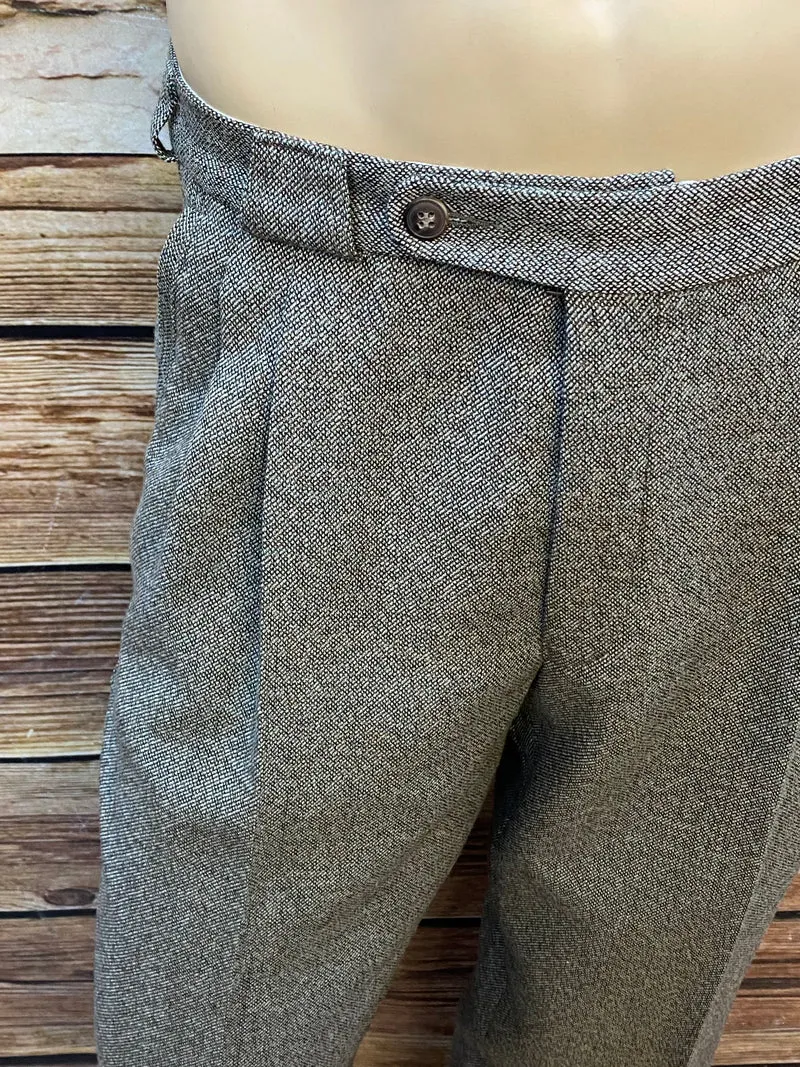 Vintage Stoffhose Herren High Waist Bundfaltenhose Schurwolle Gr. 50