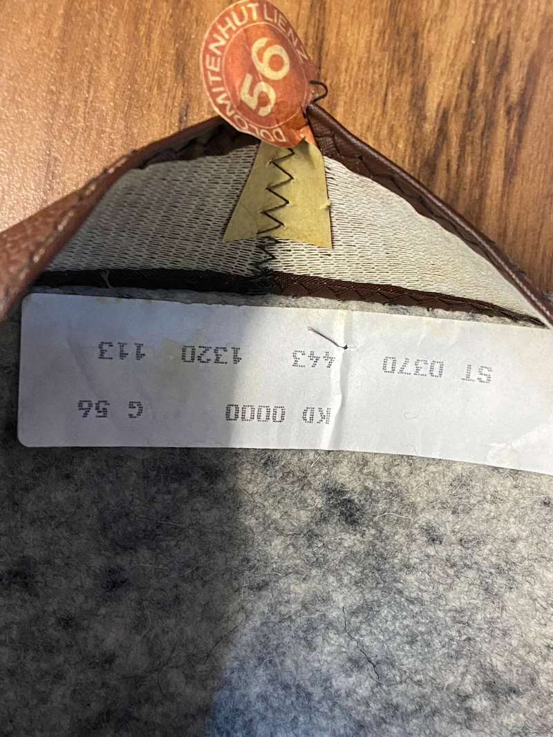 Vintage Trachtenhut Grau meliert Gr. 56 – hochwertiger Filzhut mit Lederschweißband