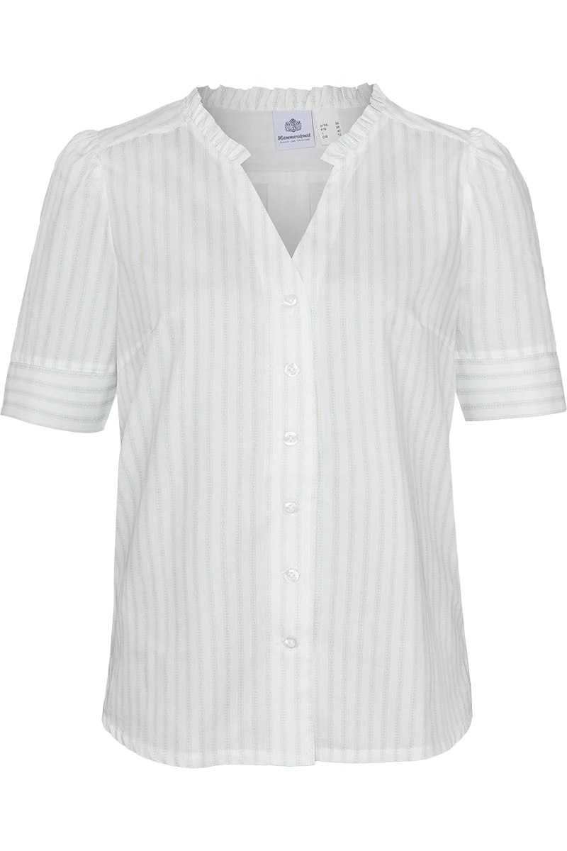 Damen Baumwollbluse mit Rüschenkragen
