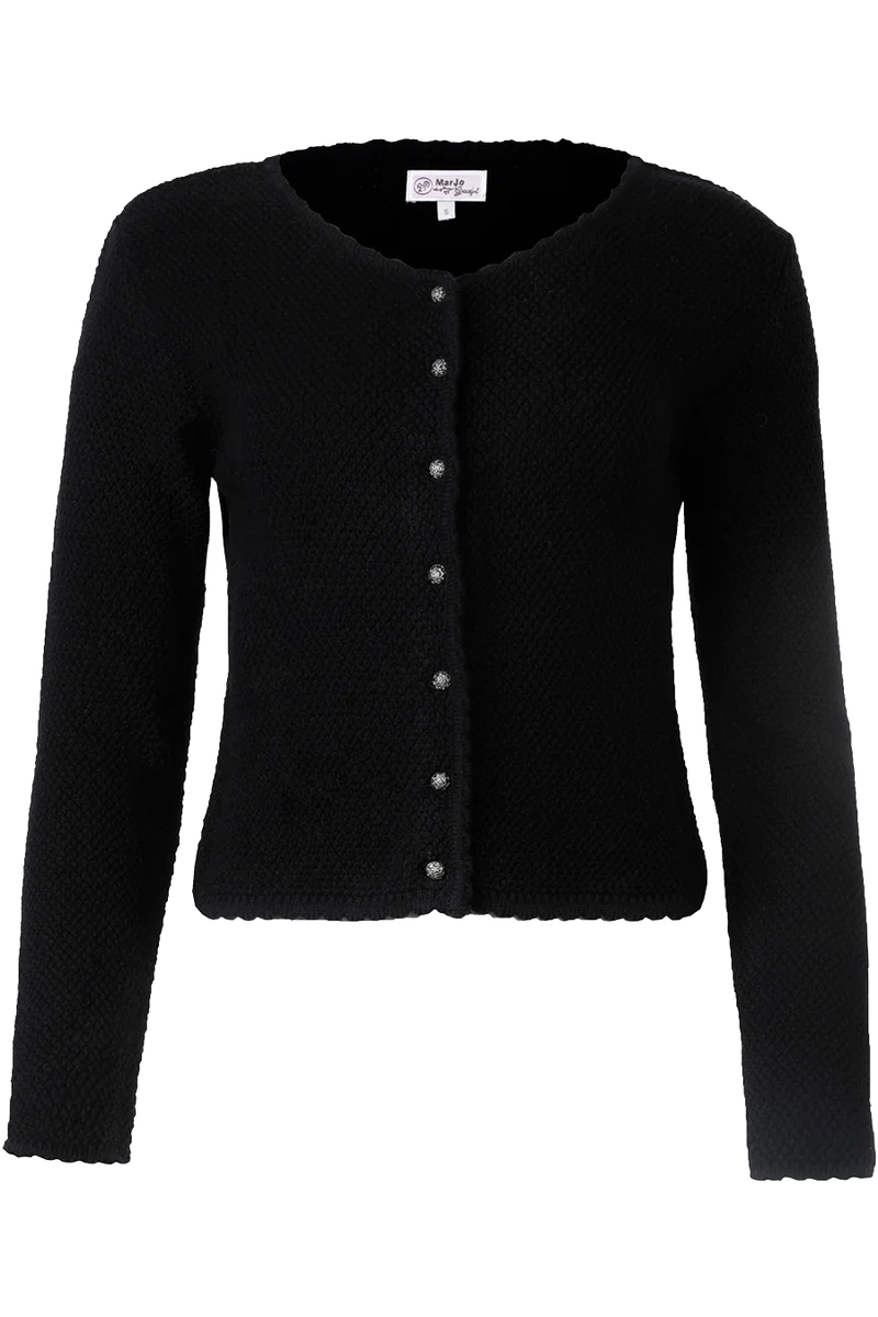 Dirndl-Strickjacke mit rundem Ausschnitt