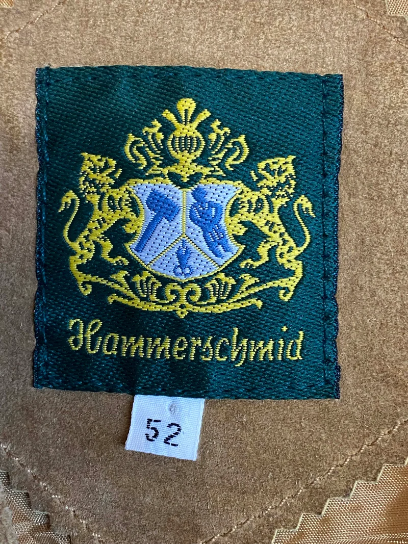 Vintage Trachtenweste Leder Hellbraun – Gr. 52