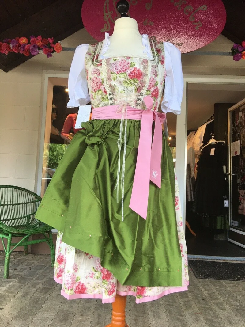 Dirndl Sportalm, Urfahr, rosa, geblümt, Midi 70 cm