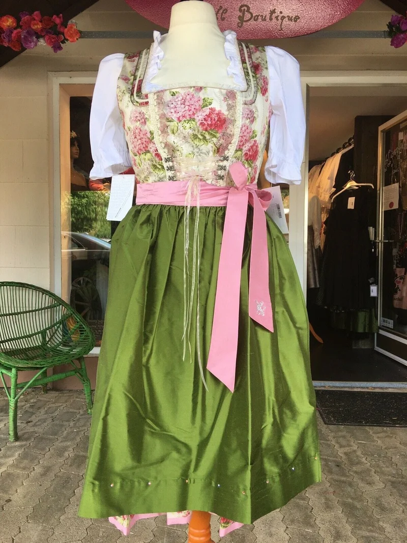 Dirndl Sportalm, Urfahr, rosa, geblümt, Midi 70 cm