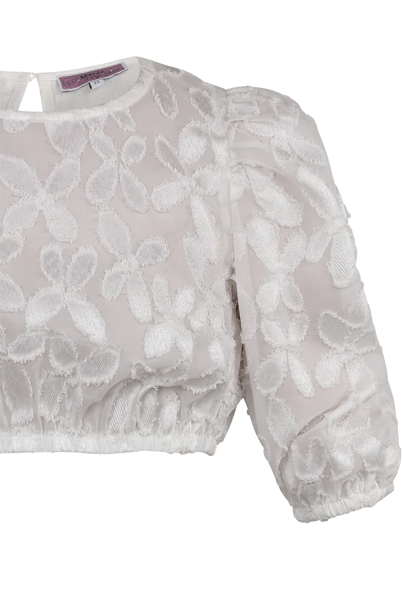Dirndlbluse mit Blumenmuster und Puffärmel