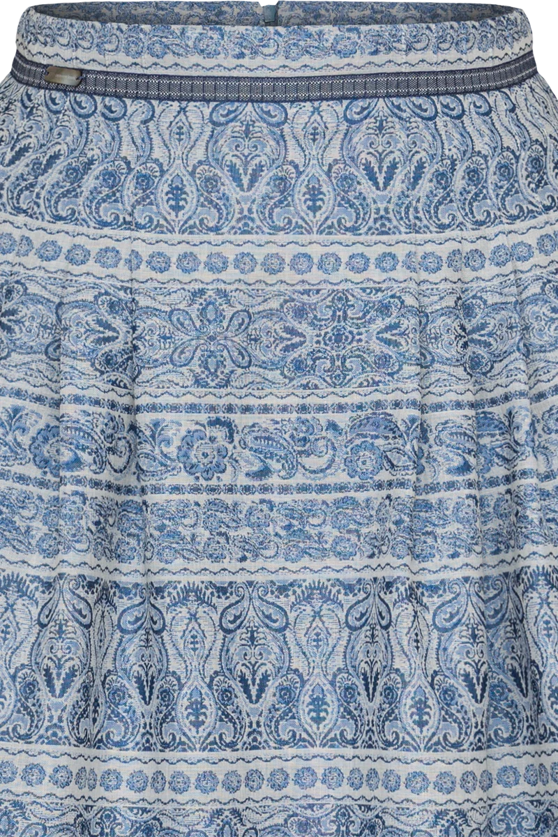 Baumwollrock mit gestreiftem Paisleymuster
