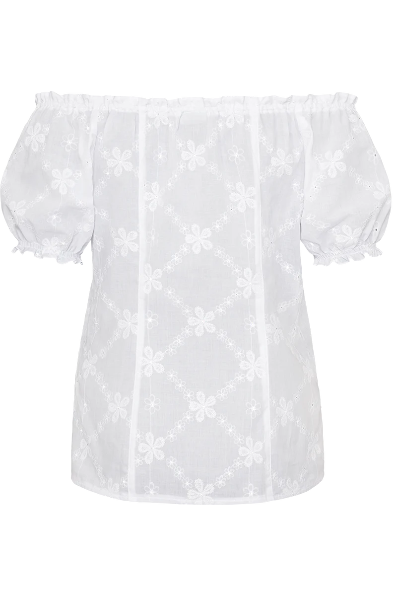 Damen Bluse Tracht mit Carmenausschnitt