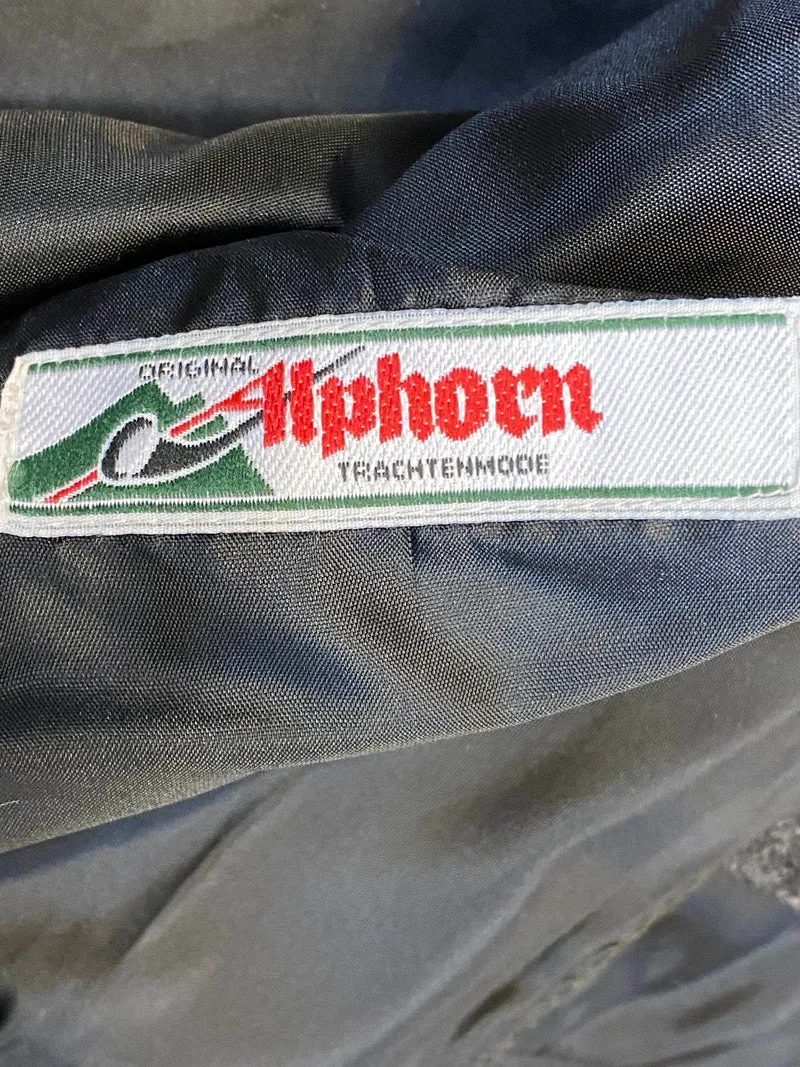 Vintage Trachtenweste Loden mit Alpen Stickerei – Gr. 52