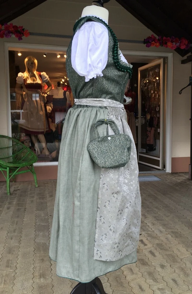 Dirndl Kinga Mathe, Michelle, grün, gold, natur, Midi 70 cm