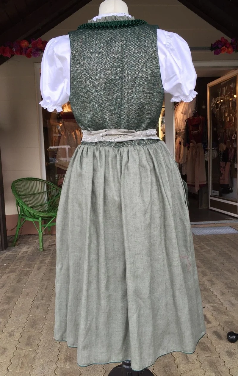Dirndl Kinga Mathe, Michelle, grün, gold, natur, Midi 70 cm