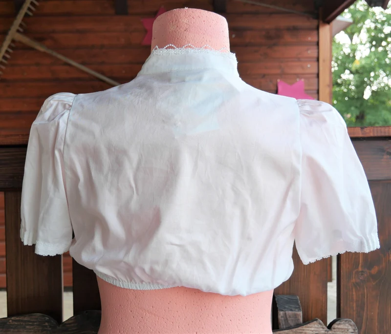 Dirndlbluse Krüger Collections, Laureen, ecru, Stehkragen, Gr. 38