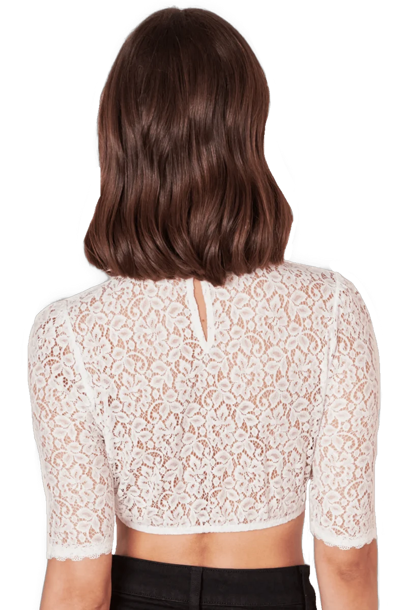 Dirndlbluse Krüger Collections, Ladina, ecru, hochgeschlossen