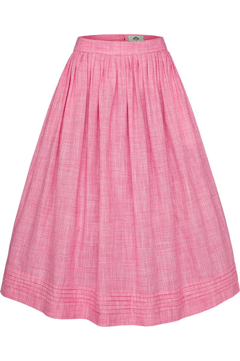 Karierter Baumwollrock 75 cm - pink