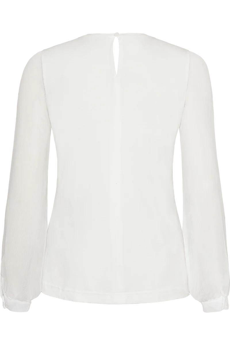 Damen Longsleeves mit Spitzenband - creme