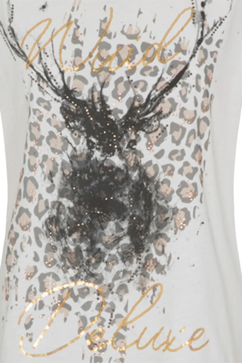 Damen Shirt mit Animal-Print und Hirschkopf-Design