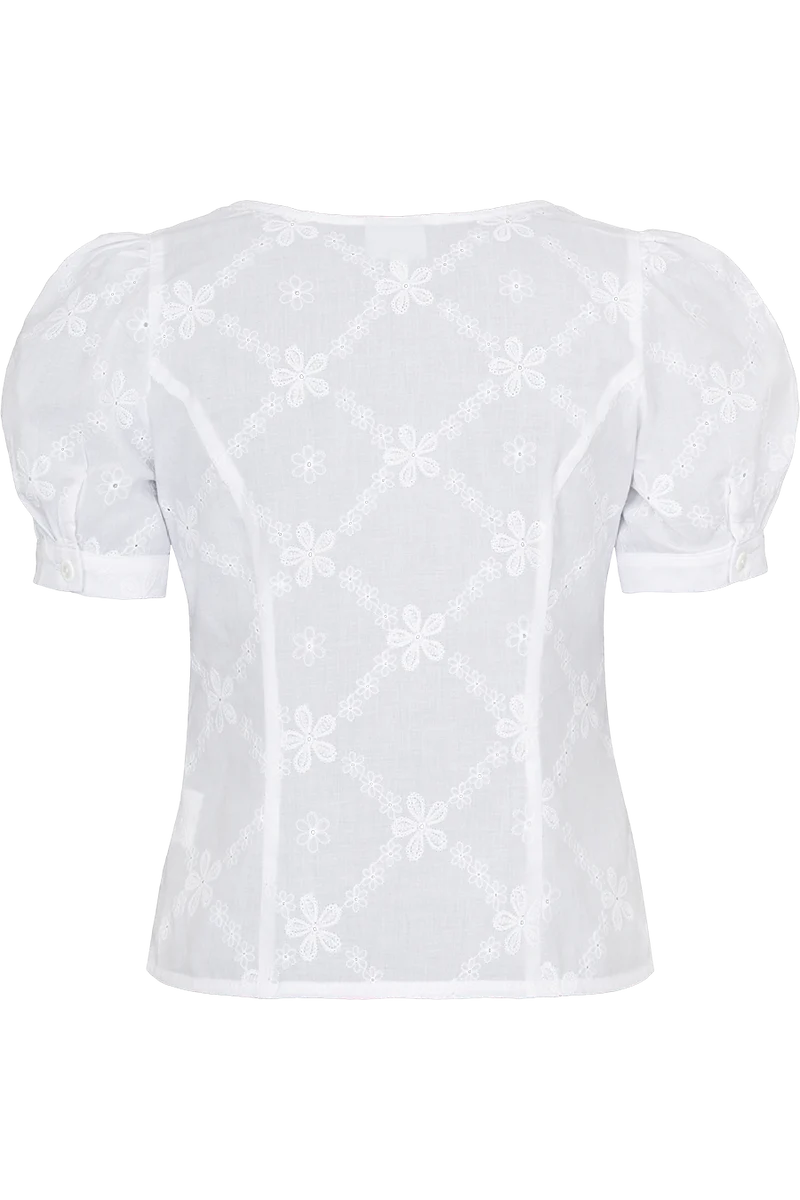 Damen Miederbluse mit Puffärmel