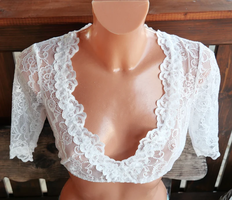 Dirndlbluse Krüger Madl, Cassandra, ecru, halbarm