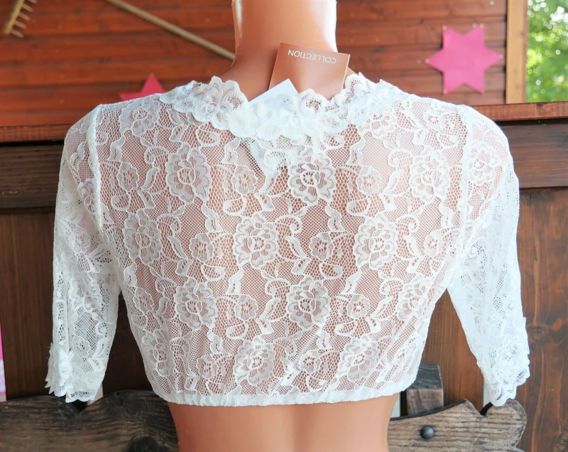 Dirndlbluse Krüger Madl, Cassandra, ecru, halbarm