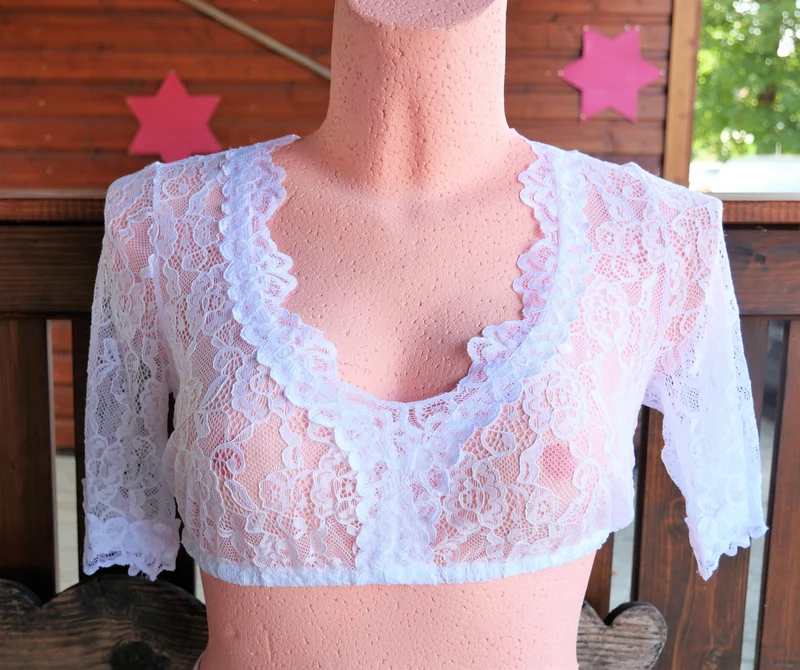 Dirndlbluse Krüger Madl, Cassandra, weiß, halbarm