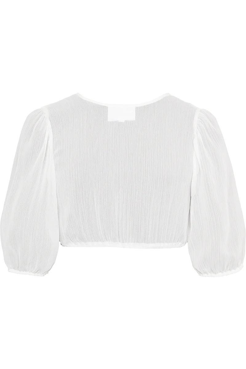 Dirndlbluse leicht transparent mit Streifen-Struktur