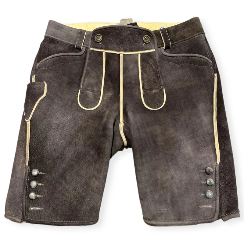 Lederhose Moritz von Ledergott in granit Hirsch