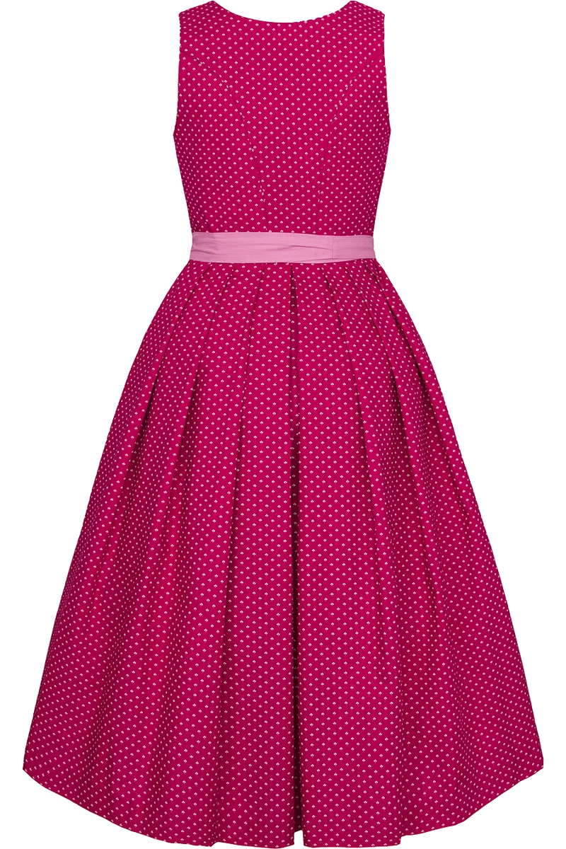Langes Dirndl aus reiner Baumwolle - beere