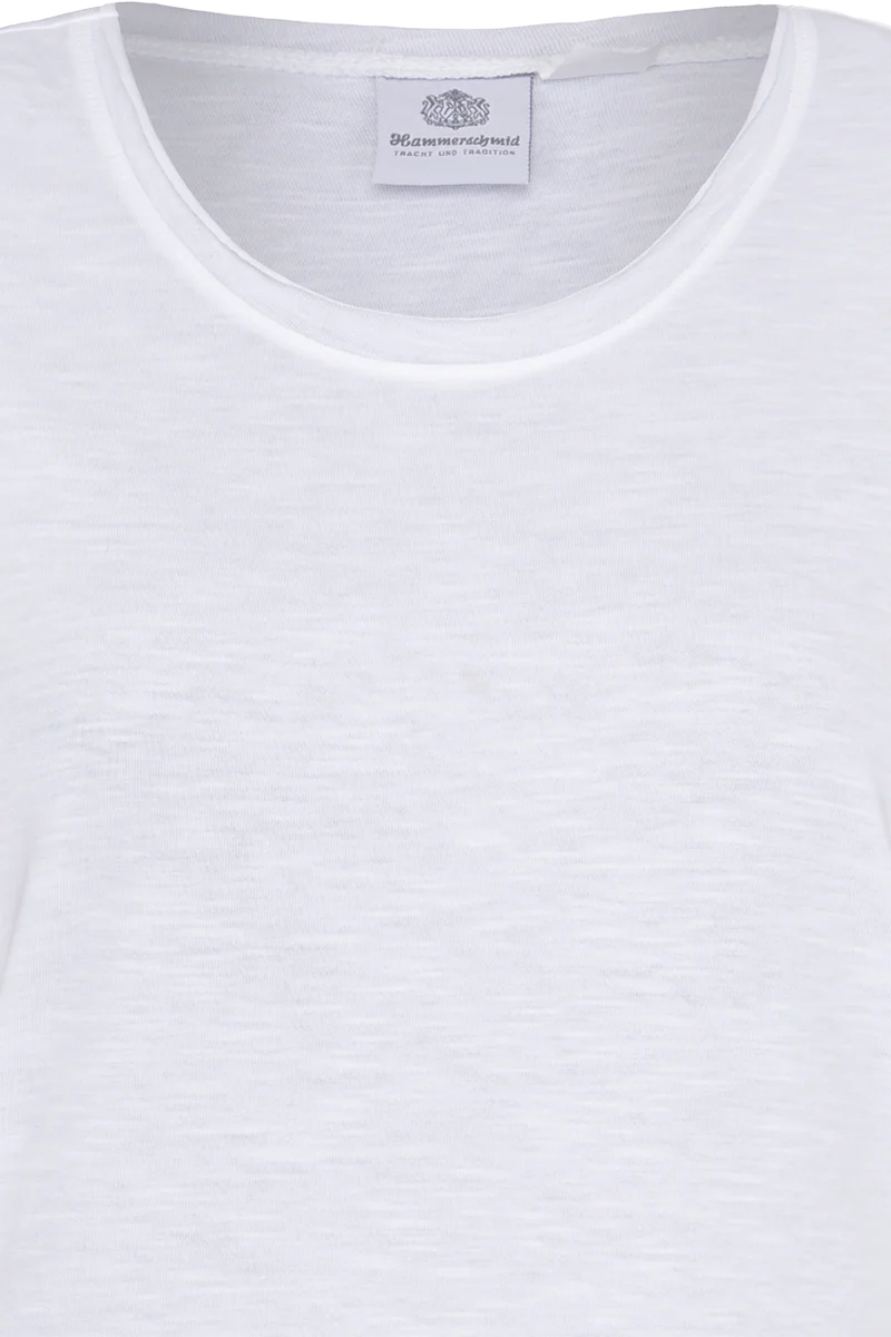 Damen Baumwollshirt mit Lochstickerei am Kurzarm