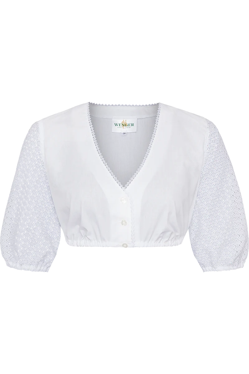 Dirndlbluse mit V-Ausschnitt und Halbarm