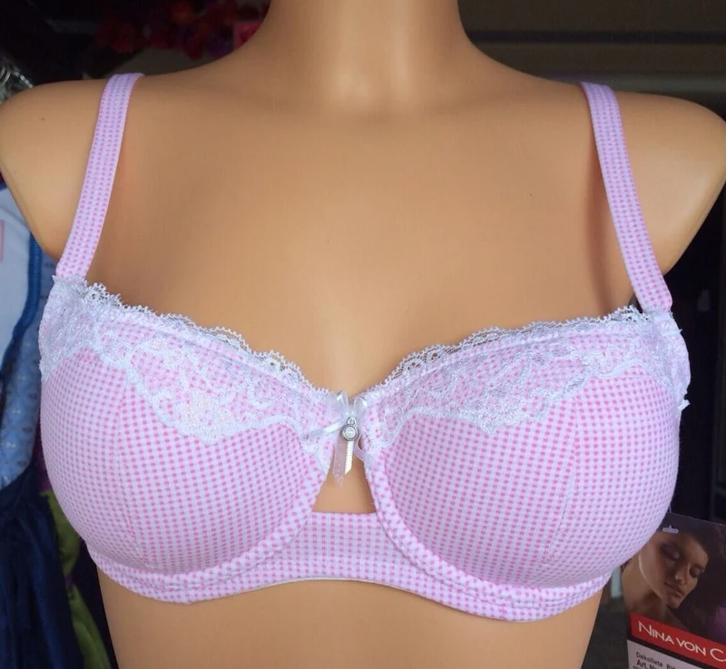 Dirndl BH, Nina von C., weiß/rosa kariert, Push up
