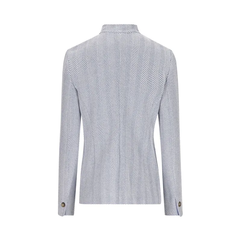 Blazer Luranda Fischgrat in weiss/himmelblau