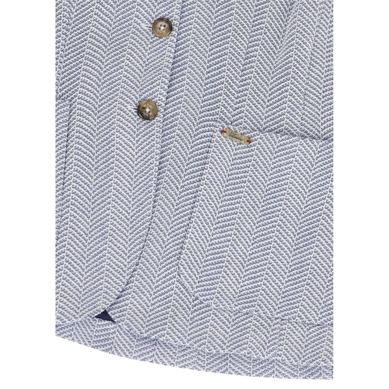 Blazer Luranda Fischgrat in weiss/himmelblau