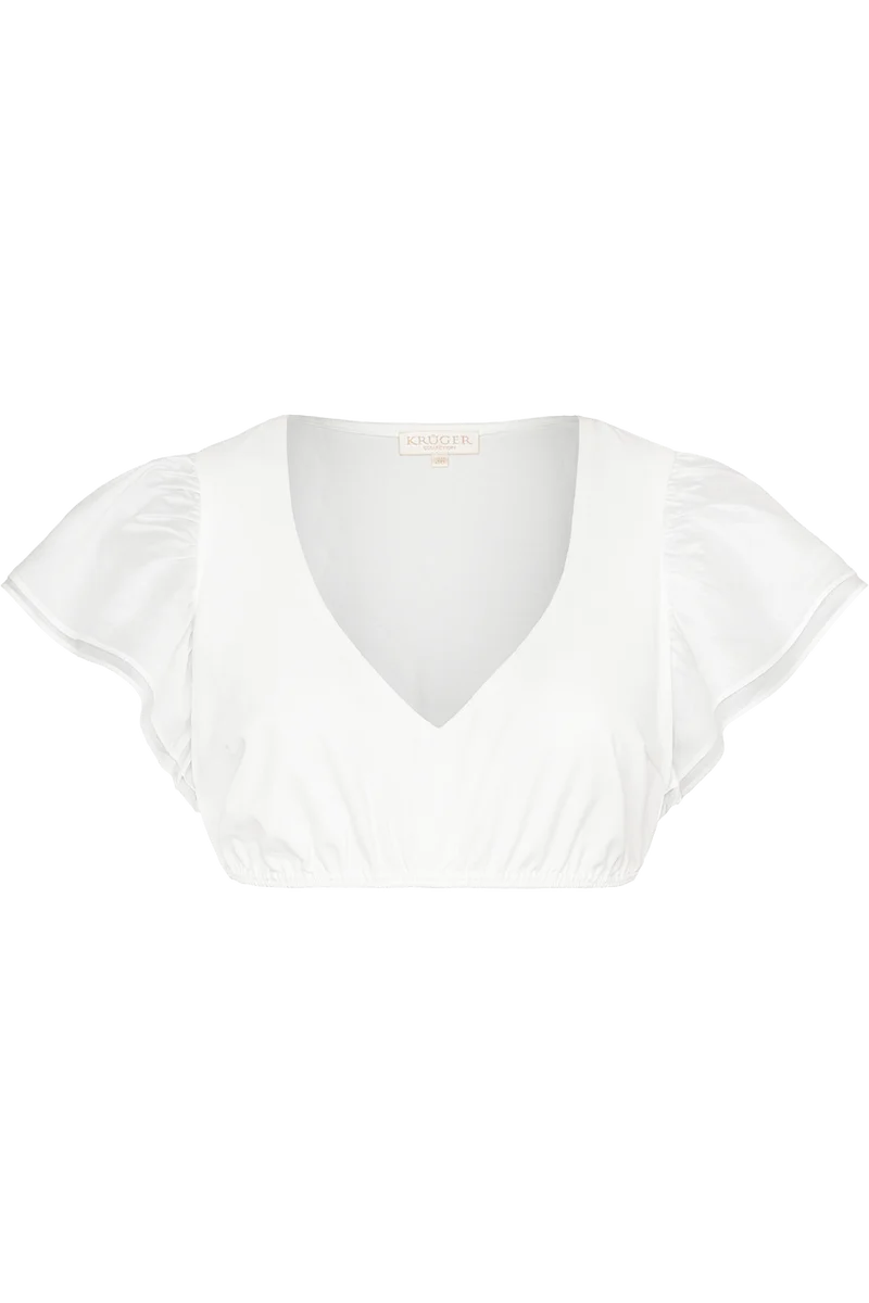 Dirndlbluse mit schimmernden Flügelärmeln