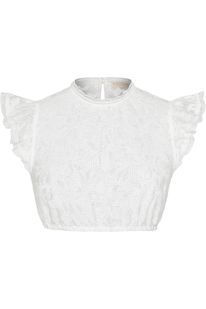 Dirndlbluse mit Stehkragen und Flügelärmel