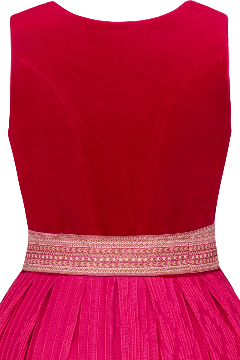Samt-Dirndl mittellang 70cm mit Pliseeoptikrock
