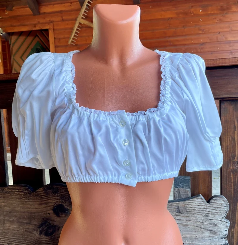 Dirndlbluse Julia Trentini, Babette, weiß, Knöpfe