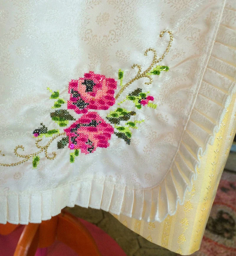 Dirndl Trentini, Hanni, creme, gelb, Midi 60 cm, Brautdirndl, Gr. 36