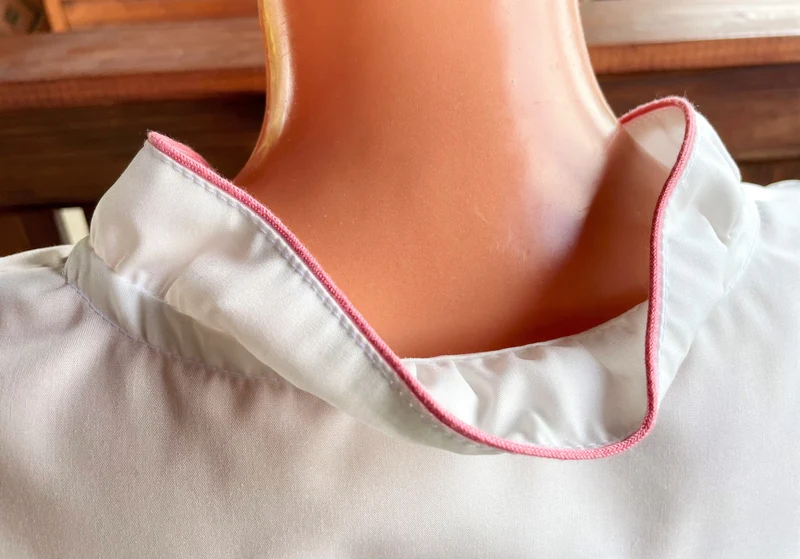 Dirndlbluse Sportalm, Gertrude rosa, ecru, halbarm, Knöpfe