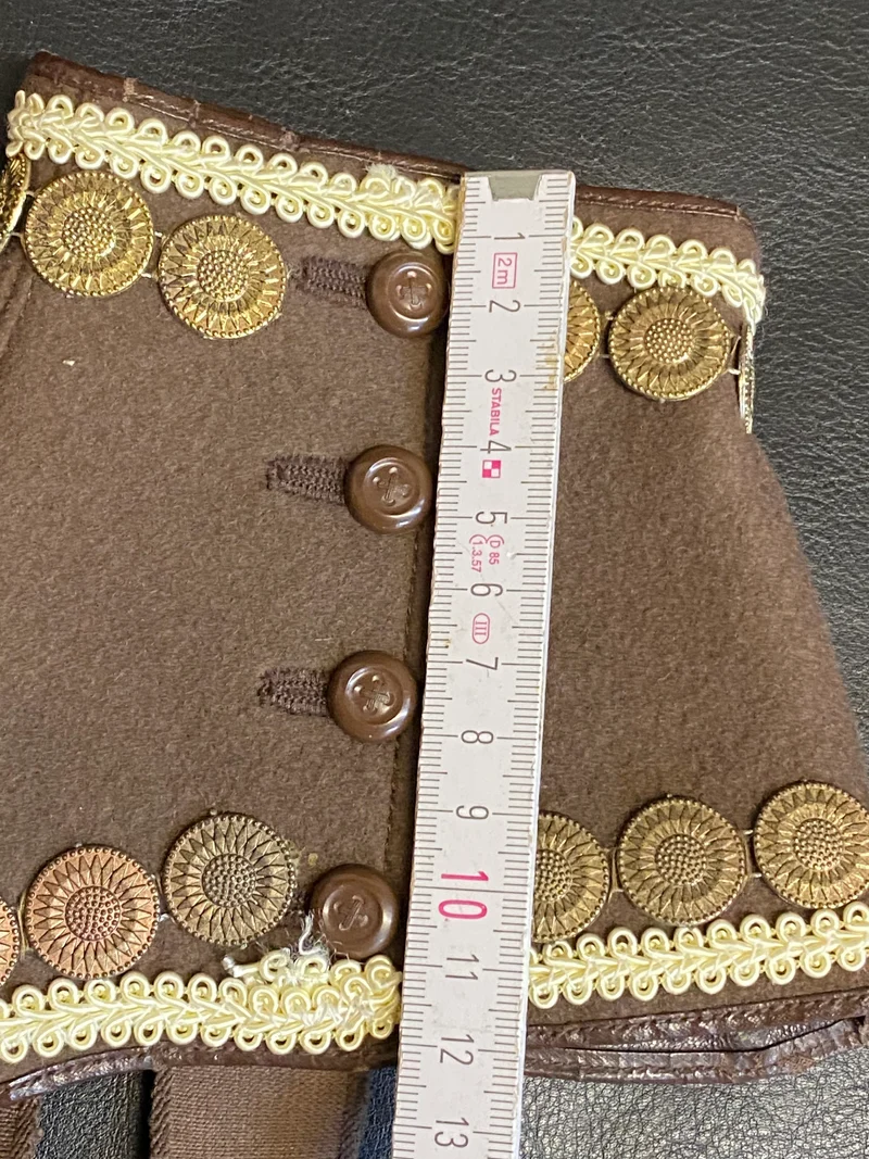 Steampunk Gamaschen Vintage Braun – edel verziert Unikat handveredelt