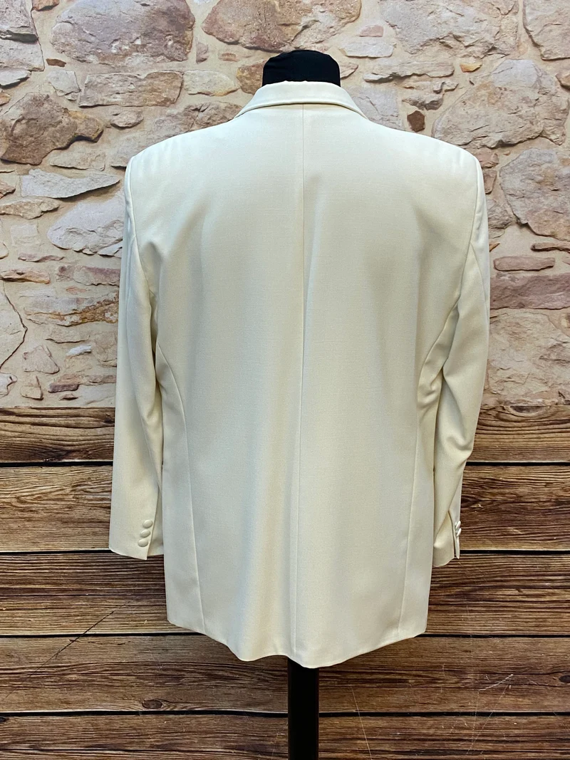 Vintage Dinner Jacke Creme Schurwolle Größe 52
