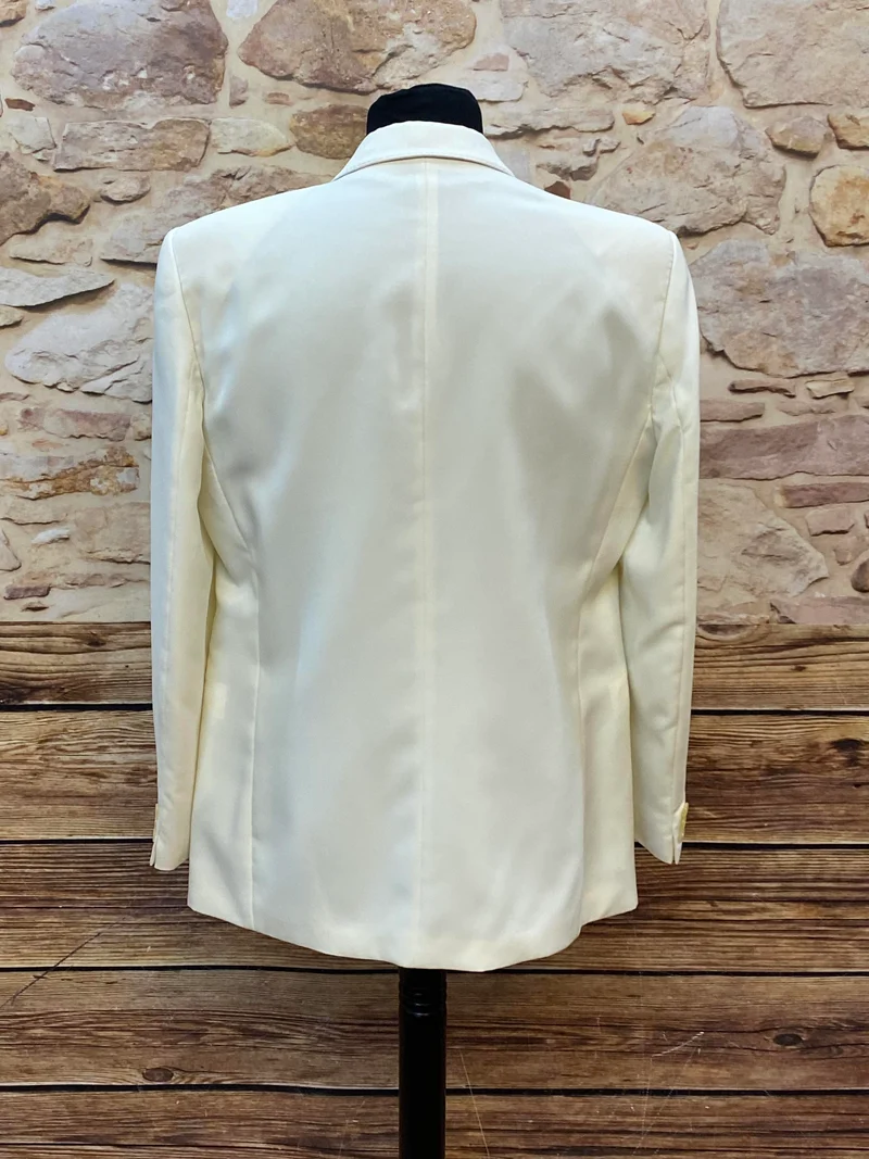 Vintage Dinner Jacke Creme Schurwolle Größe 50