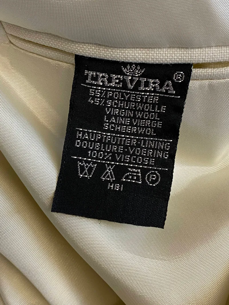 Vintage Dinner Jacke Creme Schurwolle Größe 102