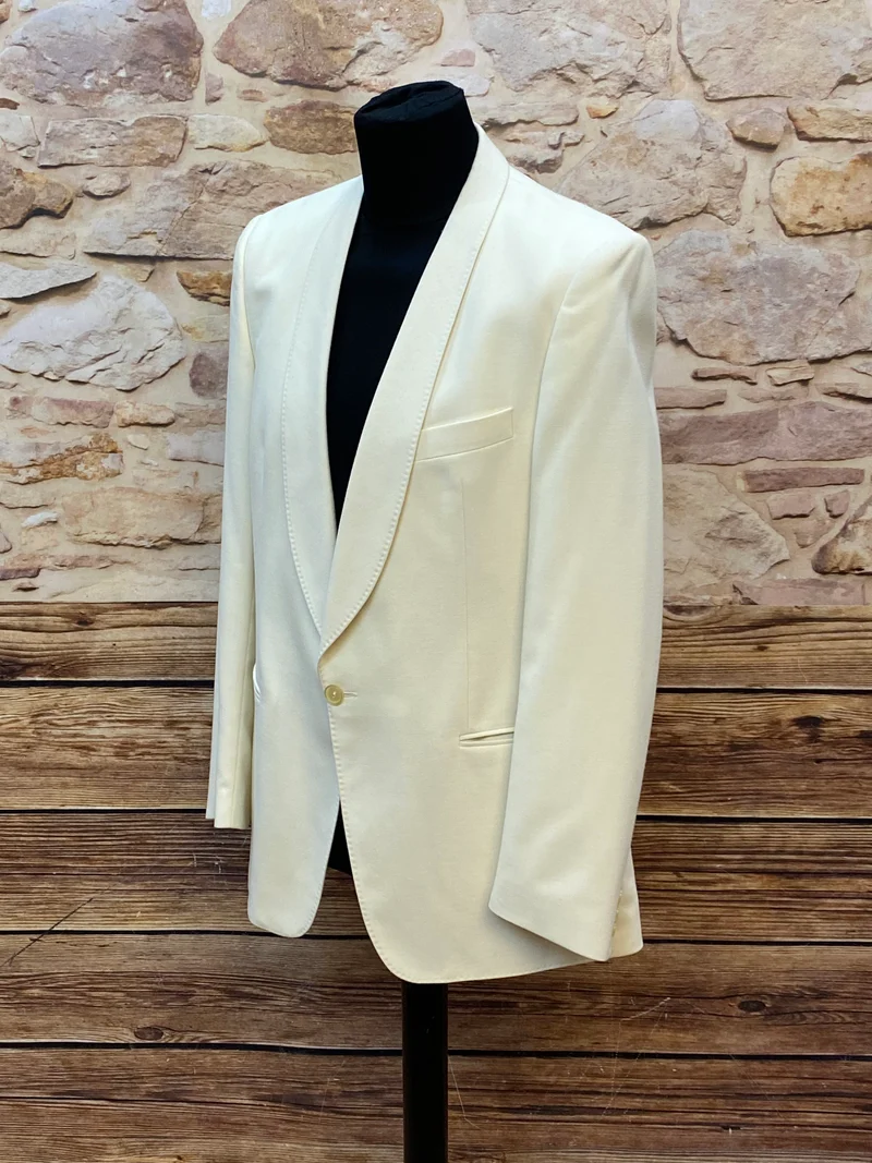 Vintage Dinner Jacke Creme Schurwolle Größe 98