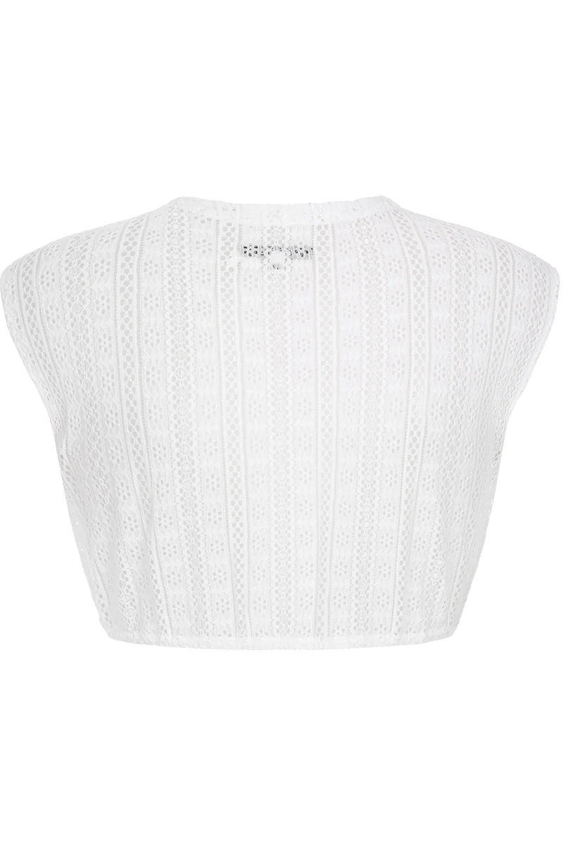 Dirndlbluse ohne Arm mit Spitzenmuster