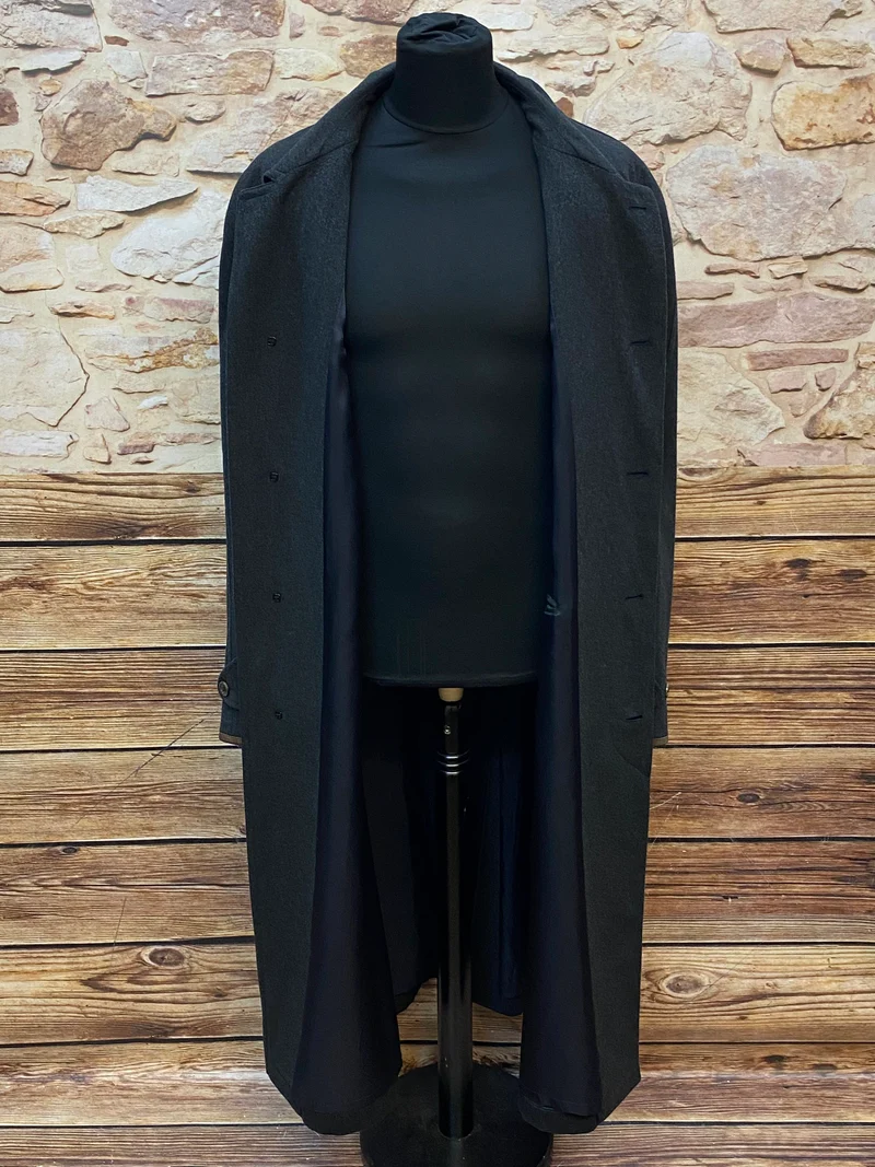 Vintage Herren Wollmantel mit Cashmere – Dunkelgrau – Schneider’s Salzburg – Größe 56