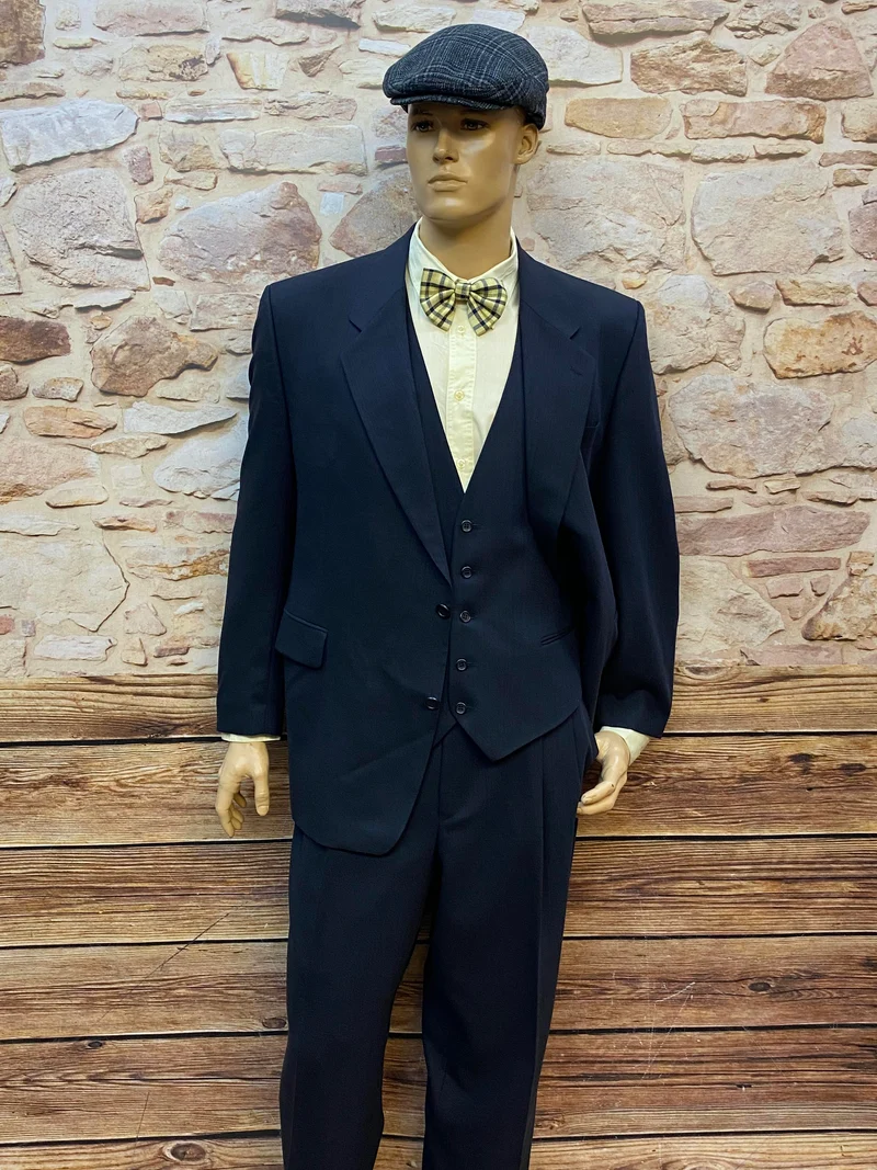 Vintage Herren Anzug Set dunkelblau – 20er Jahre Stil – Schurwolle