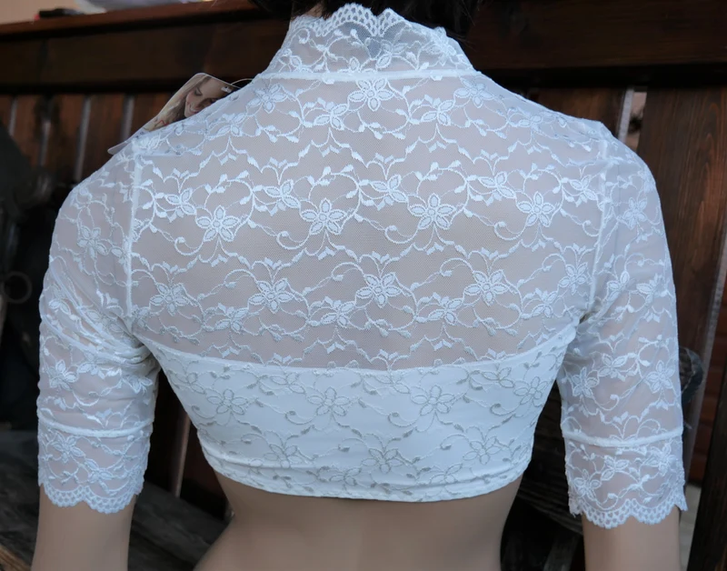 Dirndlbluse Nina von C., ecru, Melissa, hochgeschlossen