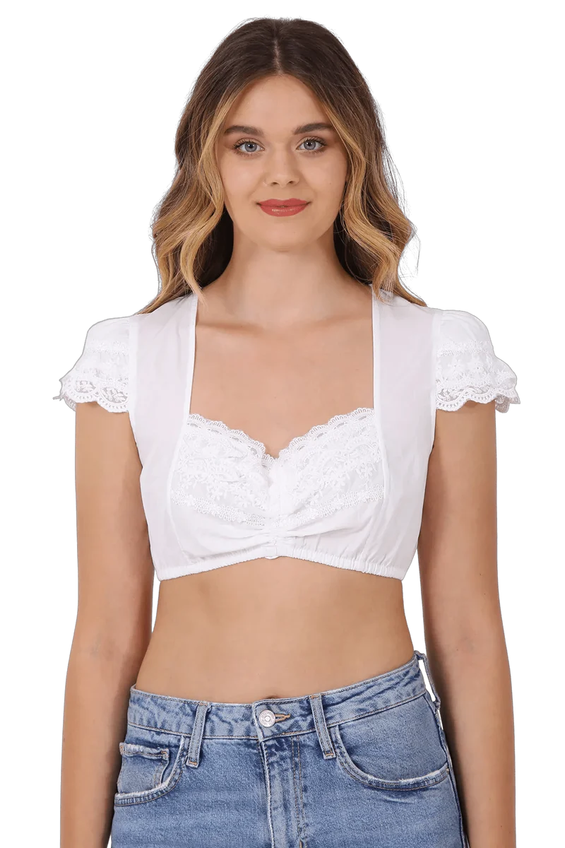 Dirndlbluse Krüger Collections, Jasmin, ecru, Zugband