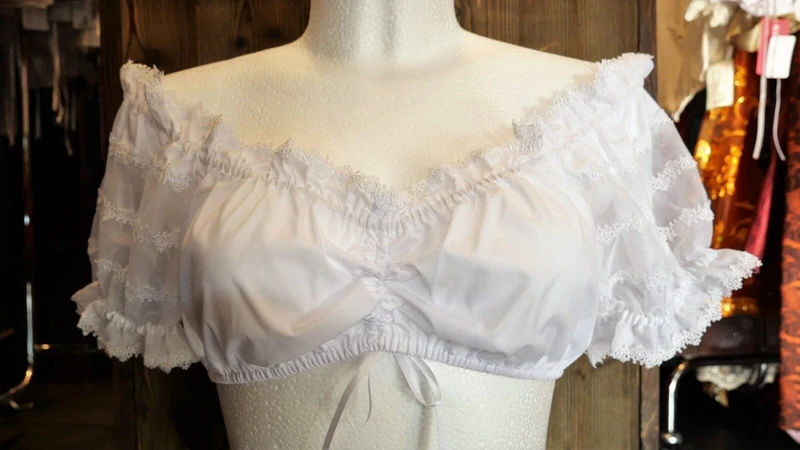Dirndlbluse Krüger Madl, Carmen, weiß, Zugband