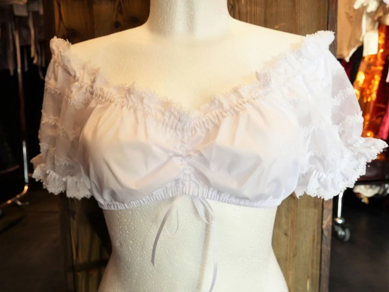 Dirndlbluse Krüger Madl, Carmen, weiß, Zugband